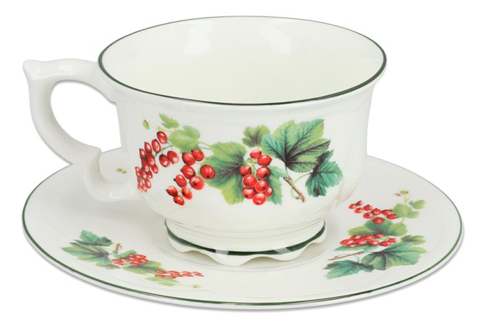 Чашка с блюдцем Красная смородина, 0,34 л. Carmani