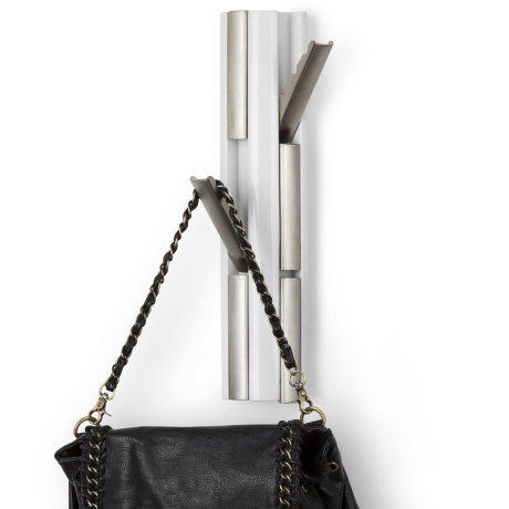 Вешалка настенная вертикальная Flip 6 крючков белая