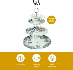 Подставка для торта техъярусная Алиса в Стране Чудес V&amp;A, 13,4x10,4x10,4 см. Kitchen Craft