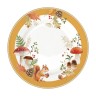 Тарелка десертная, 19 см, 4 шт, фарфор P, белая, Микс, Белка и грибы, Autumn Breeze, Easy Life