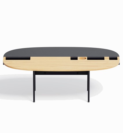 Журнальный столик Between L, 105х63,7х37 см. дуб/черный ясень, Zahodi