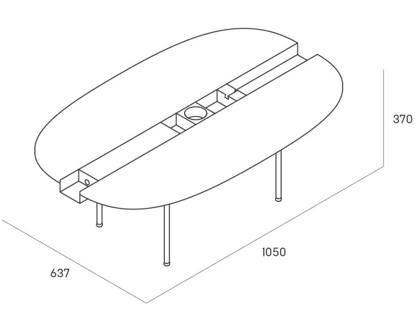 Журнальный столик Between L, 105х63,7х37 см. дуб/черный ясень, Zahodi