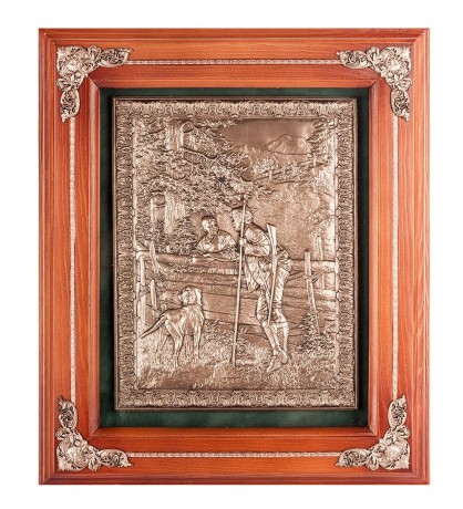 ПК-120 Панно "Охотник с собакой" 29х33