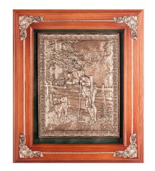 ПК-120 Панно "Охотник с собакой" 29х33