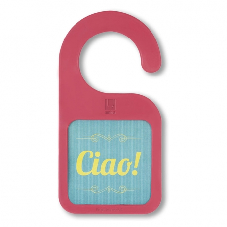 Дверная табличка Knock Knock, розовая, Umbra