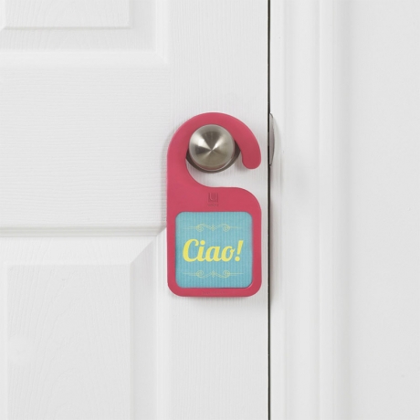 Дверная табличка Knock Knock, розовая, Umbra