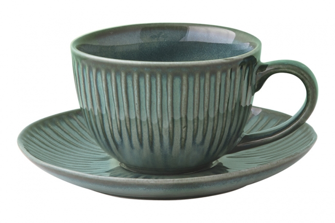 Чашка с блюдцем Gallery, зелёная, 0,25 л. Easy Life