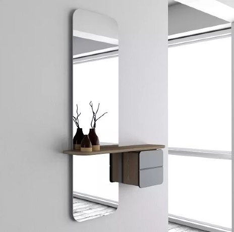 Зеркало One More Look, дуб, жемчужно белый, Umage