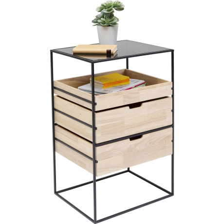 Комод Kopenhagen, коллекция "Копенгаген" 50*80*40, Сталь, Каучуковое дерево, Черный