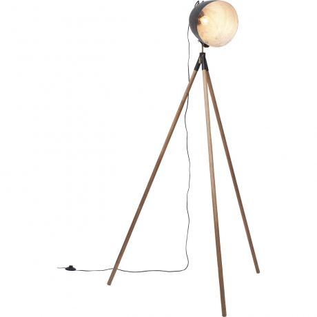 Торшер Cappa, коллекция "Каппа" 113,6*196*113,6, Сталь, Бук, Черный