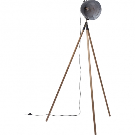 Торшер Cappa, коллекция "Каппа" 113,6*196*113,6, Сталь, Бук, Черный