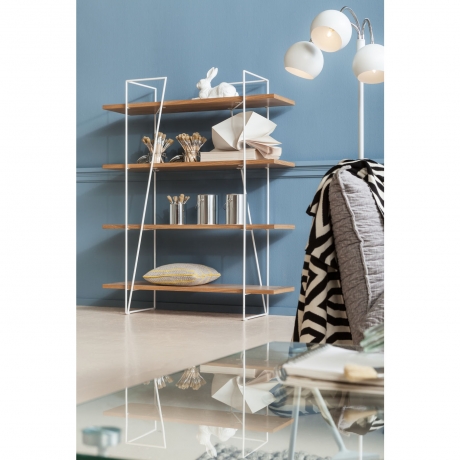 Стеллаж Slope, коллекция "Склон" 120*150*38, МДФ, Сталь, Коричневый