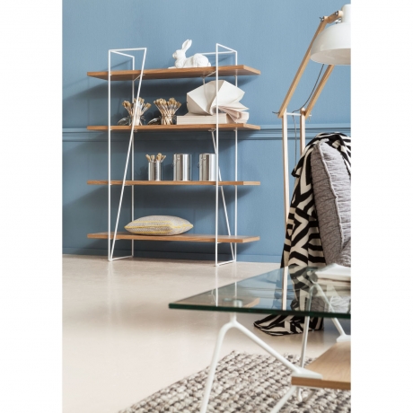 Стеллаж Slope, коллекция "Склон" 120*150*38, МДФ, Сталь, Коричневый