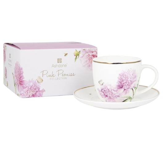 Чашка с блюдцем, 230 мл. Pink Peonies ASHDENE