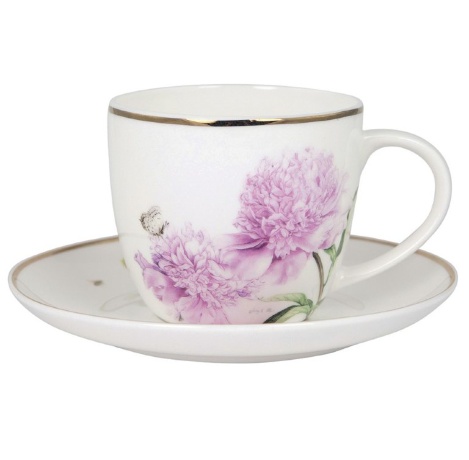 Чашка с блюдцем, 230 мл. Pink Peonies ASHDENE