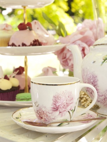 Чашка с блюдцем, 230 мл. Pink Peonies ASHDENE