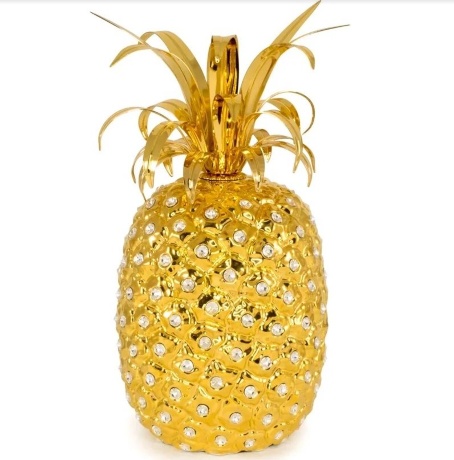 Сувенир ананас, 16х30 см. EMOZIONI, керамика, swarovski, зололтой