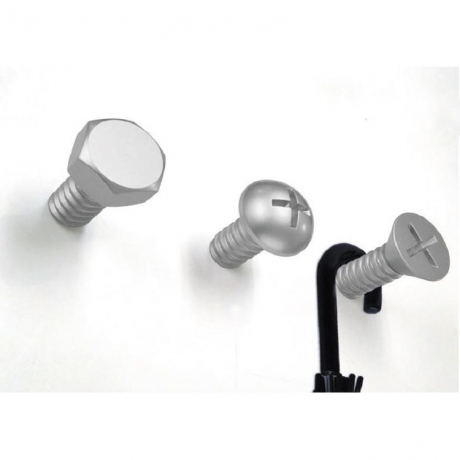 Набор вешалок Screw, 3 шт. металлик, Qualy