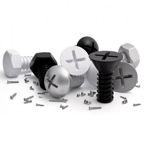 Набор вешалок Screw, 3 шт. металлик, Qualy