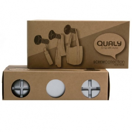 Набор вешалок Screw, 3 шт. металлик, Qualy