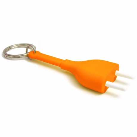 Брелок+держатель для ключа Unplug, оранжевый, Qualy