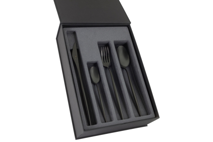 Набор столовых приборов Cosmos Black матовый, 6 персон, 24 предмета Face