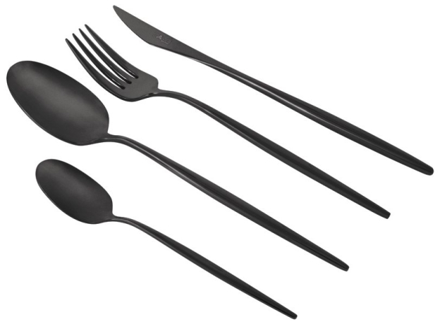 Набор столовых приборов Cosmos Black матовый, 6 персон, 24 предмета Face