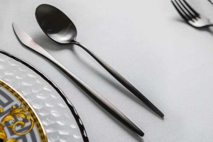 Набор столовых приборов Cosmos Black матовый, 6 персон, 24 предмета Face