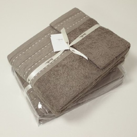 Полотенце "Palma стежок", 30x50см. табачный, Devilla