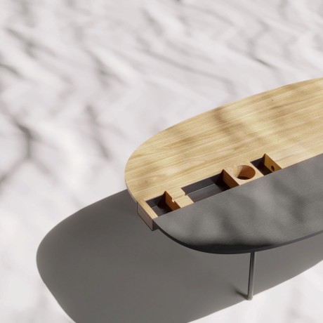 Журнальный столик Between S, 90х63,7х37 см. дуб/черный ясень, Zahodi