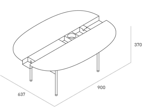 Журнальный столик Between S, 90х63,7х37 см. дуб/черный ясень, Zahodi