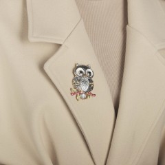 Брошь Сова на ветке XZ0869.15 BR/G Shadore