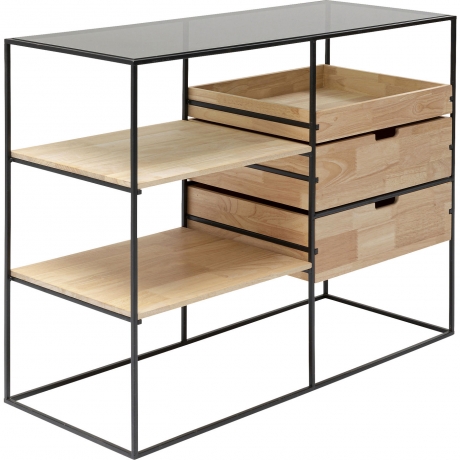 Комод Kopenhagen, коллекция "Копенгаген" 100*80*40, Сталь, Каучуковое дерево, Черный