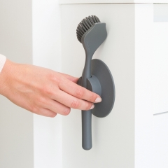 Щетка для мытья посуды с держателем на присоске, Темно-серый Brabantia