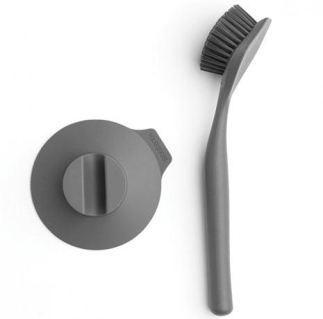Щетка для мытья посуды с держателем на присоске,  Темно-серый Brabantia