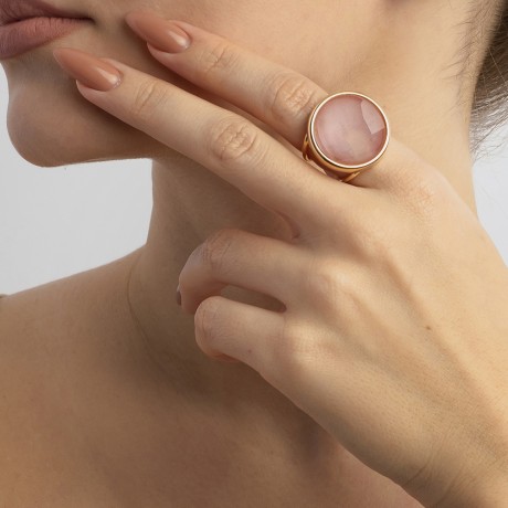 Кольцо quartz rose безразмерное K9948.9 R/G Possebon