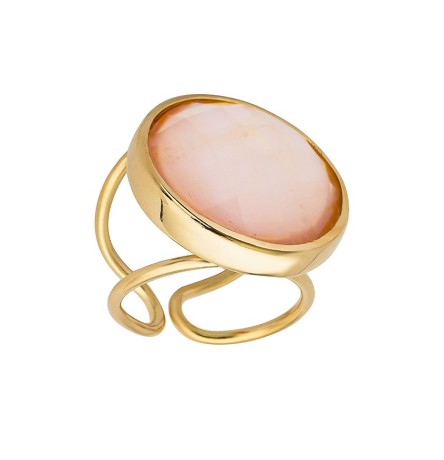 Кольцо quartz rose безразмерное K9948.9 R/G Possebon