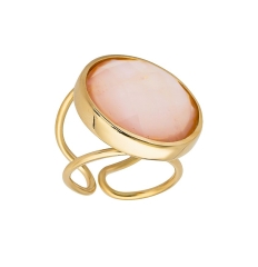 Кольцо quartz rose безразмерное K9948.9 R/G Possebon