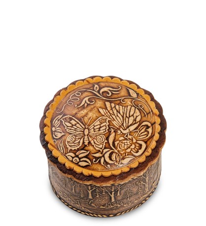 BST-119 Шкатулка "Бабочки" мал. (береста)