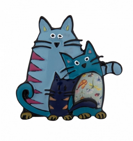 Брошь Котики XZ2051.22 BL/BW Shadore