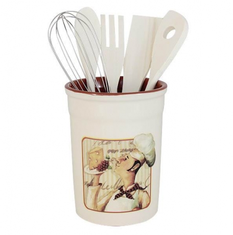 Подставка под кухонные инструменты с инструментами Шеф-повар, Terracotta