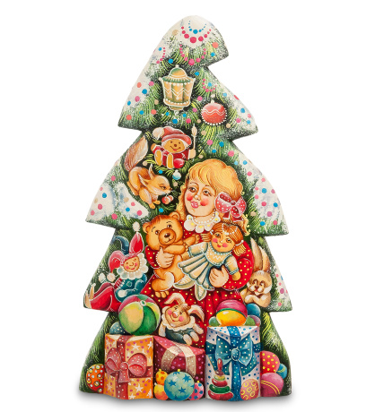 РД- 10/12 Фигурка резная "Елка" художественная роспись