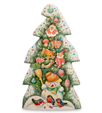 РД- 10/12 Фигурка резная "Елка" художественная роспись