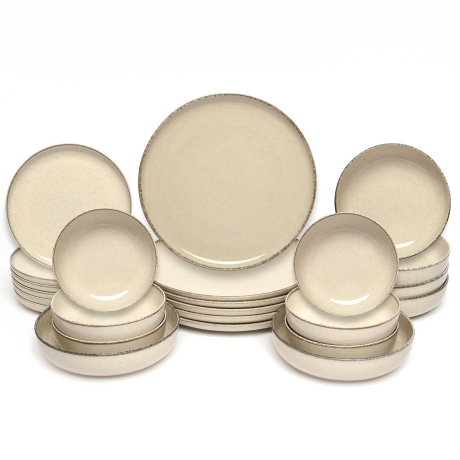 Комплект столовой посуды "Жемчужное настроение" 24 предметов корица