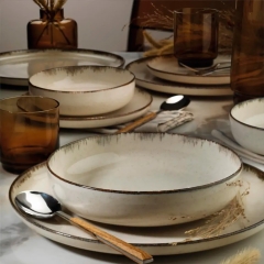 Комплект столовой посуды "Жемчужное настроение" 24 предметов корица