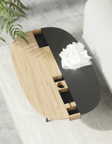 Журнальный столик Between L, 105х63,7х37 см. черный ясень/черный ясень, Zahodi