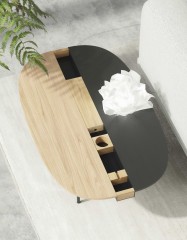 Журнальный столик Between L, 105х63,7х37 см. черный ясень/черный ясень, Zahodi