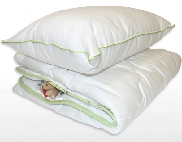 Подушка для детей, с бамбуком в хлопковом чехле "Бамбуковый медвежонок", 50х68 см. Natures