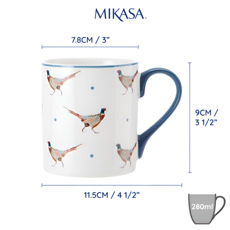 Кружка фарфоровая Pheasant Mikasa BLUE/WHITE 280 мл.  Kitchen Craft