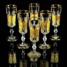 Бокалы для шампанского GLORIA, набор 6 шт. хрусталь/декор, золото 24К